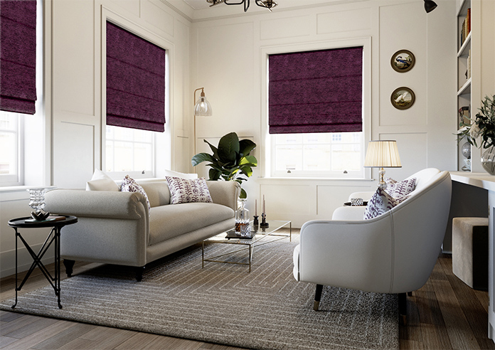 Maurice, Aubergine - Roman Blind - Image 7